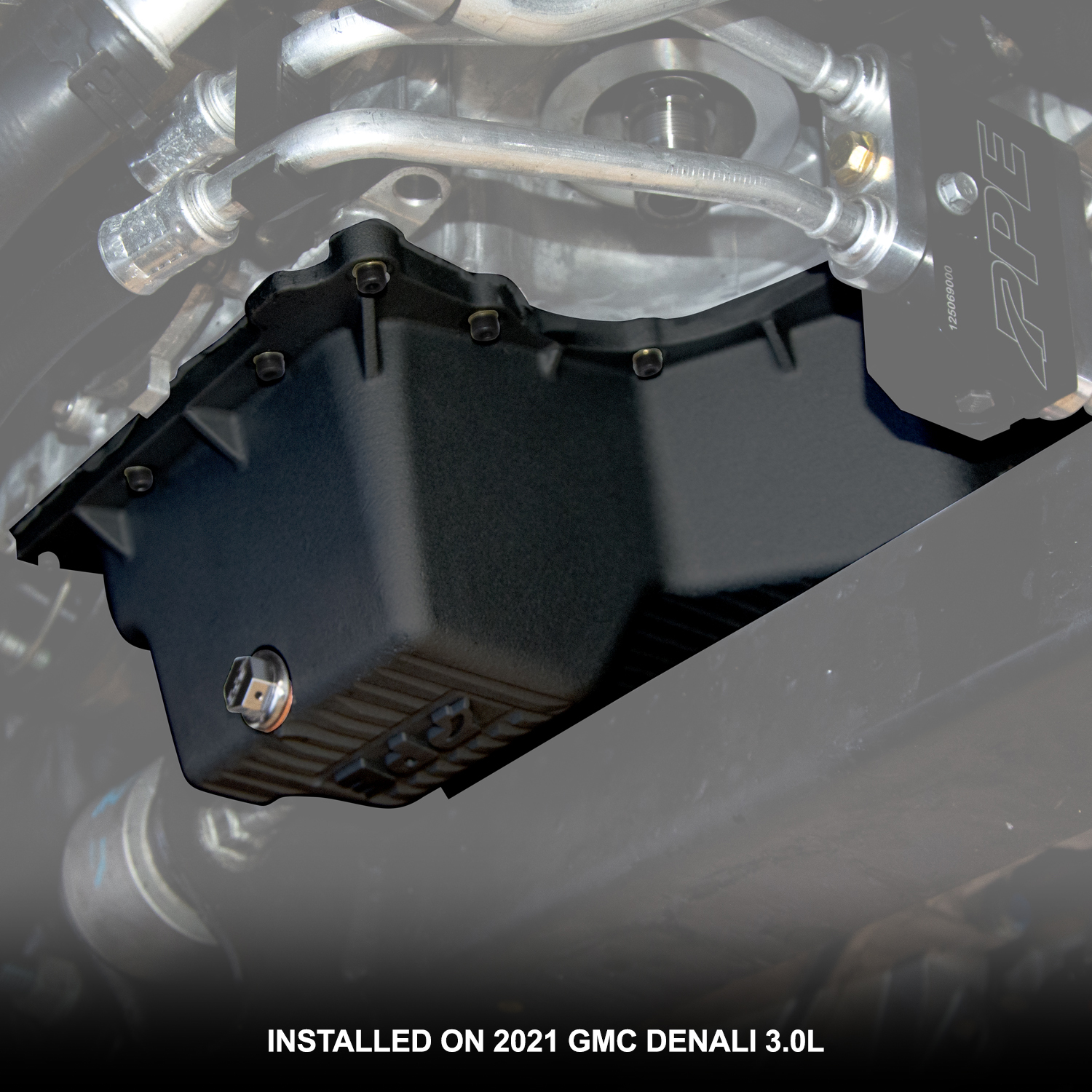 Deep Engine Oil Pan 2020+ GM 1500 3.0L Diesel - Black - Image 4