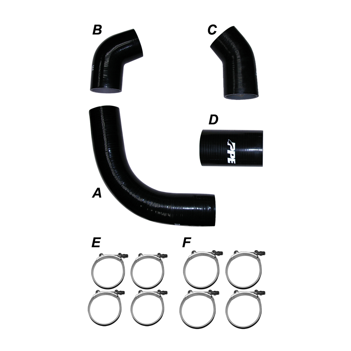 LB7 02-04 Silicone Hose And Clamp Kit Black PPE Diesel - Image 2