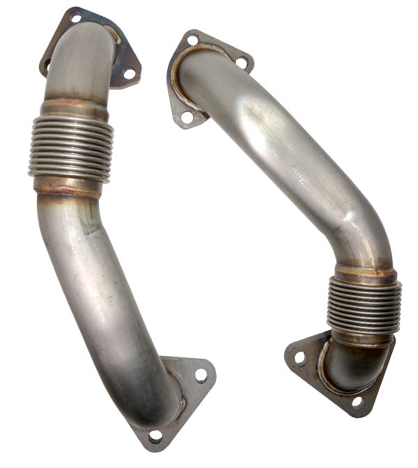 GM 6.6L Duramax OEM Length Replacement High Flow Up-Pipes GM Fed 01-04 and Ca 2001 - Image 2
