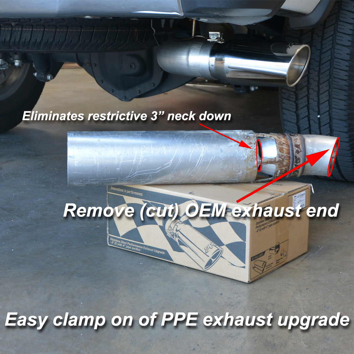 2007-2019 GM 6.6L Duramax 304 Stainless Steel Four Inch Performance Exhaust Upgrade Polished - Image 4