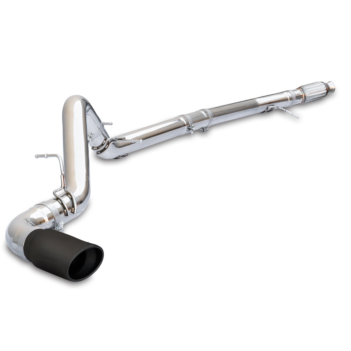 Exhaust Kit 4 Inch Cat Back Single Tip 3.0L Duramax - Pol/Blk - Image 2