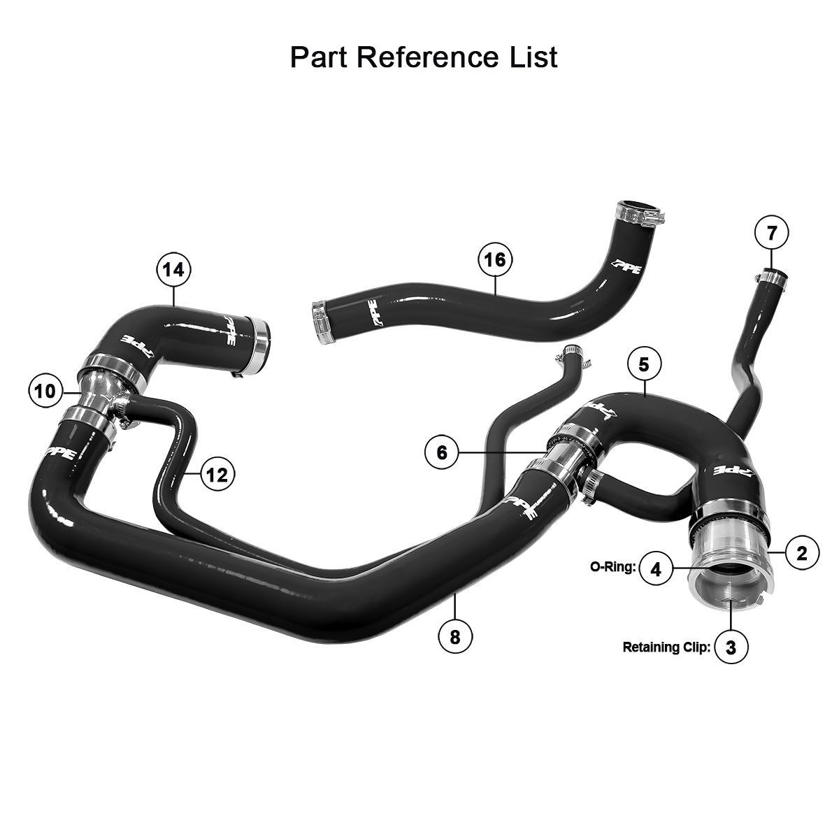 Coolant Hose Kit 06-10 LBZ / LMM Black PPE Diesel - Image 2