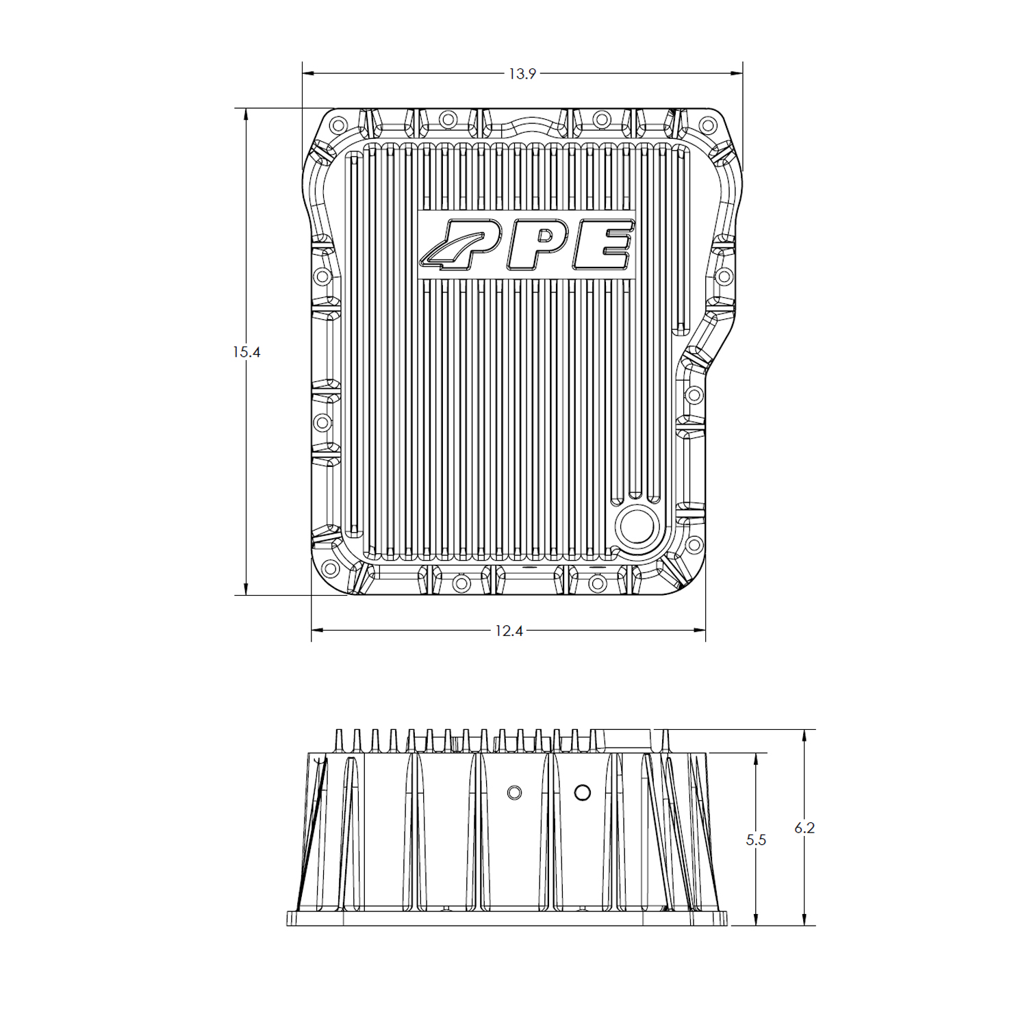 2001-2019 GM 6.6L DURAMAX W/ ALLISON 1000-2000-2400 SERIES TRANSMISSION HEAVY-DUTY DEEP ALUMINUM TRANSMISSION PAN Black - Image 6