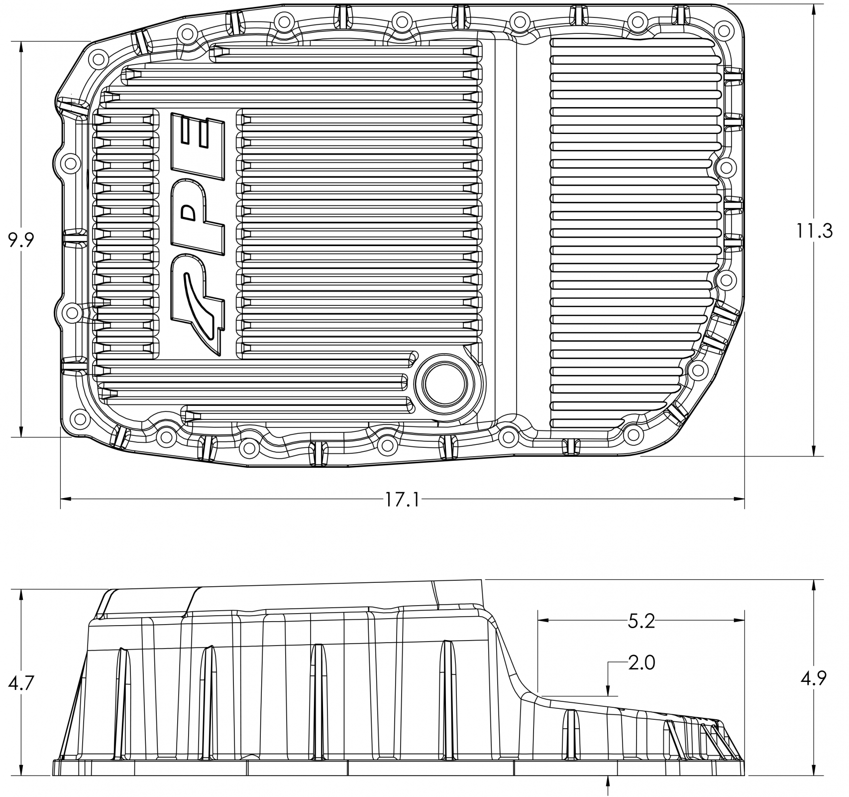 2007-2020 GM w/ 6L80 Heavy-Duty Cast Aluminum Transmission Pan Black - Image 6