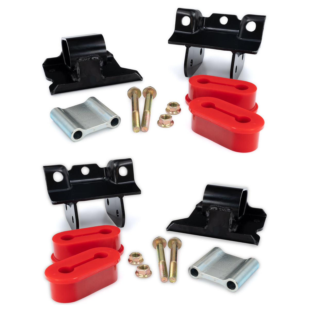 2001-2010 GM 6.6L Duramax Engine Mount Kit 70 Hardness Red - Image 2