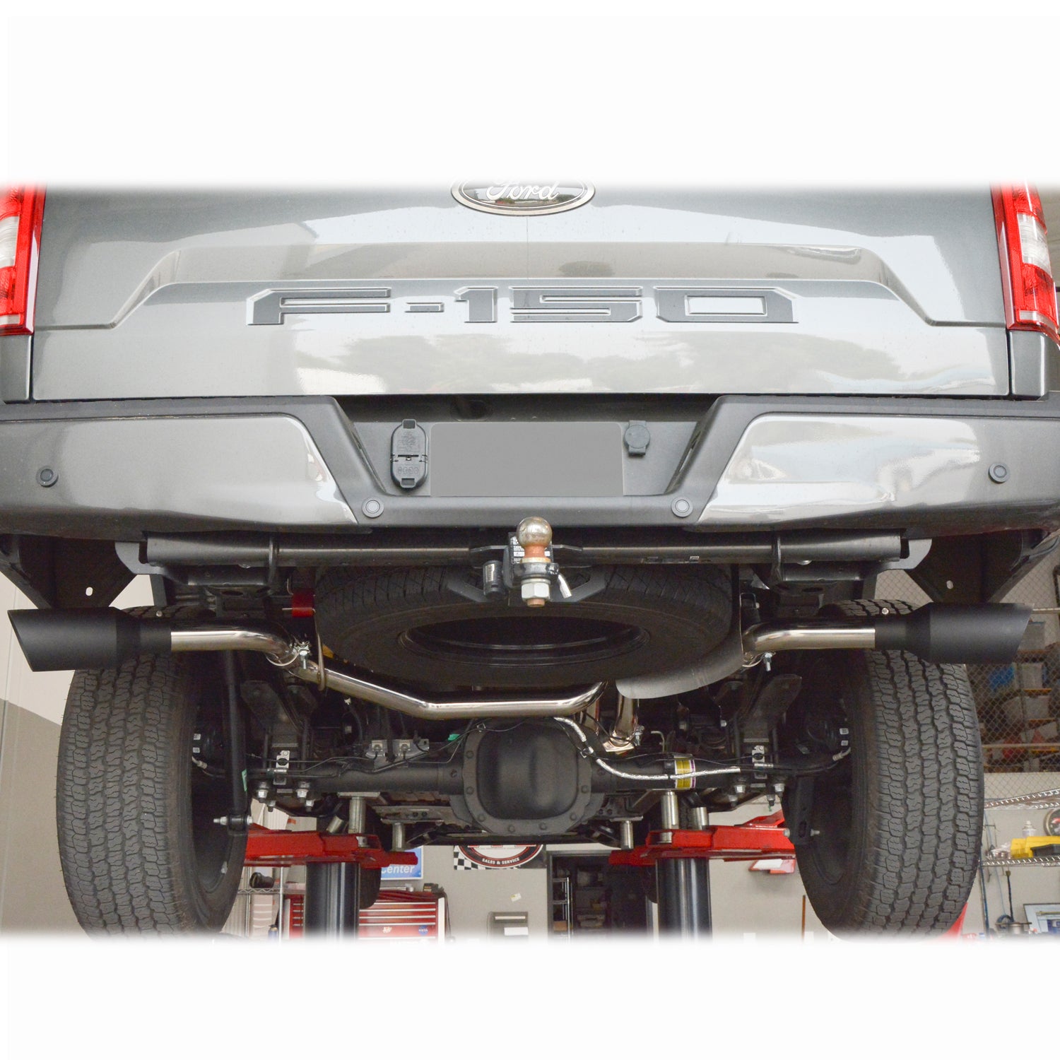Exhaust Cat Back Ford F150 (2015-2022) Raw Tube Black Tips - Image 3