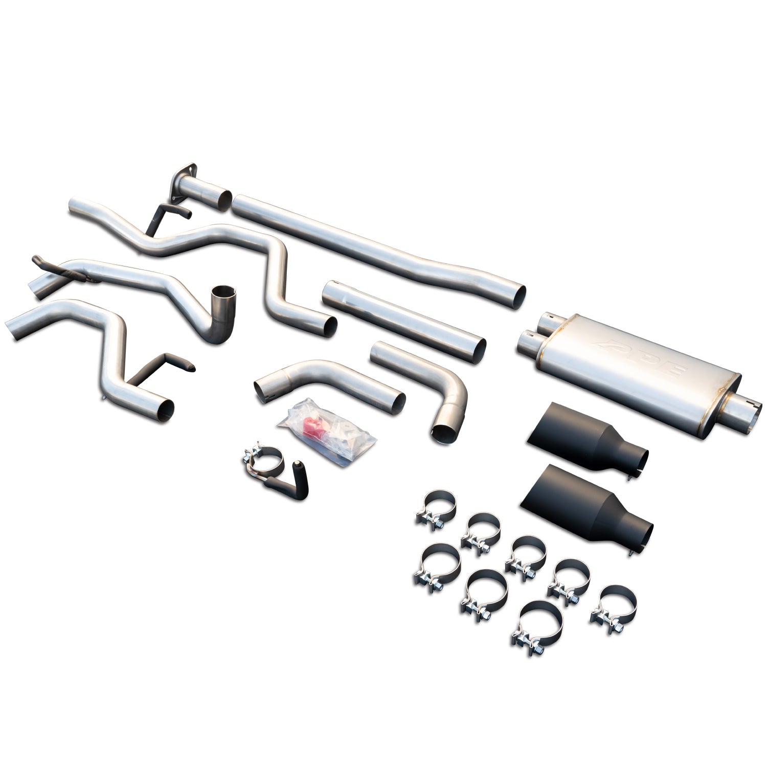Exhaust Cat Back Ford F150 (2015-2022) Raw Tube Black Tips - Image 2