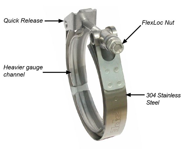 2.25 Inch QR Aluminum V-Band 3 Pc Set 1C 1M 1F PPE Diesel - Image 2