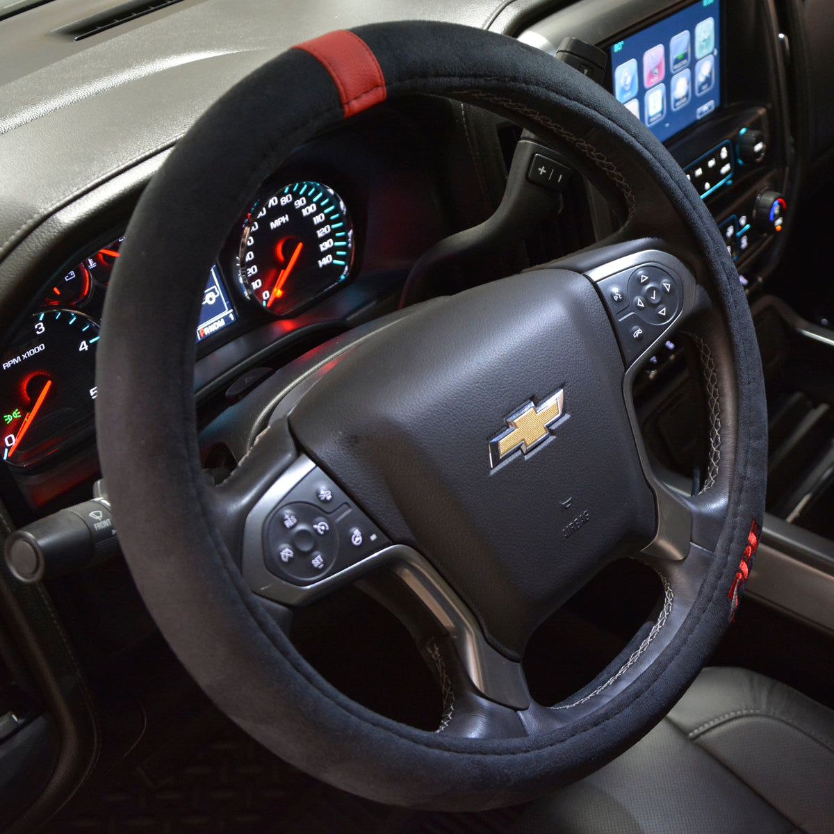 Steering Wheel Cover Black Suede Fits 15.5 in steering wheels - Image 3
